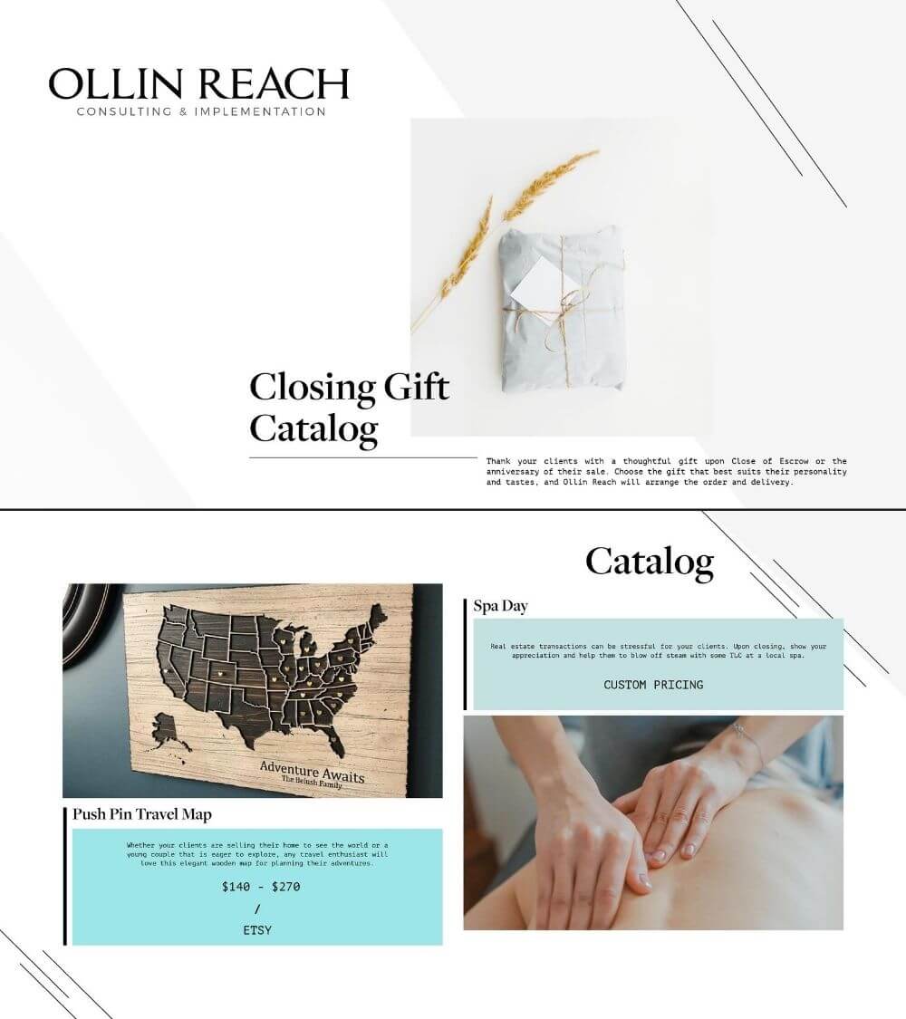 Business catalog for real estate professionals