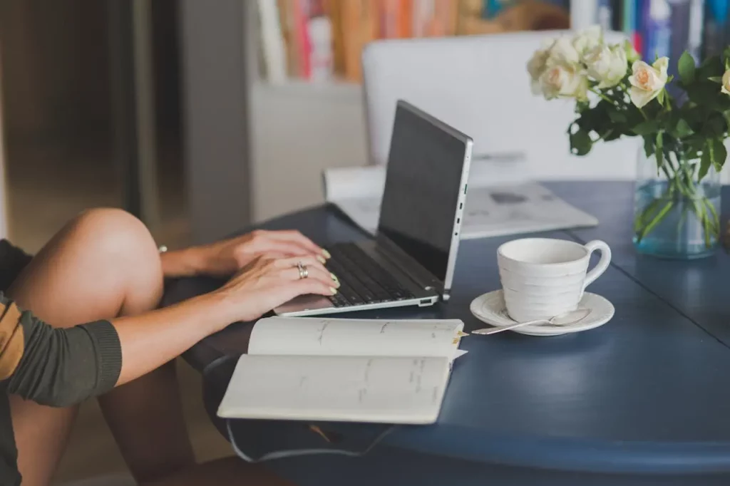 A realtor using AI-powered software to automate marketing tasks.